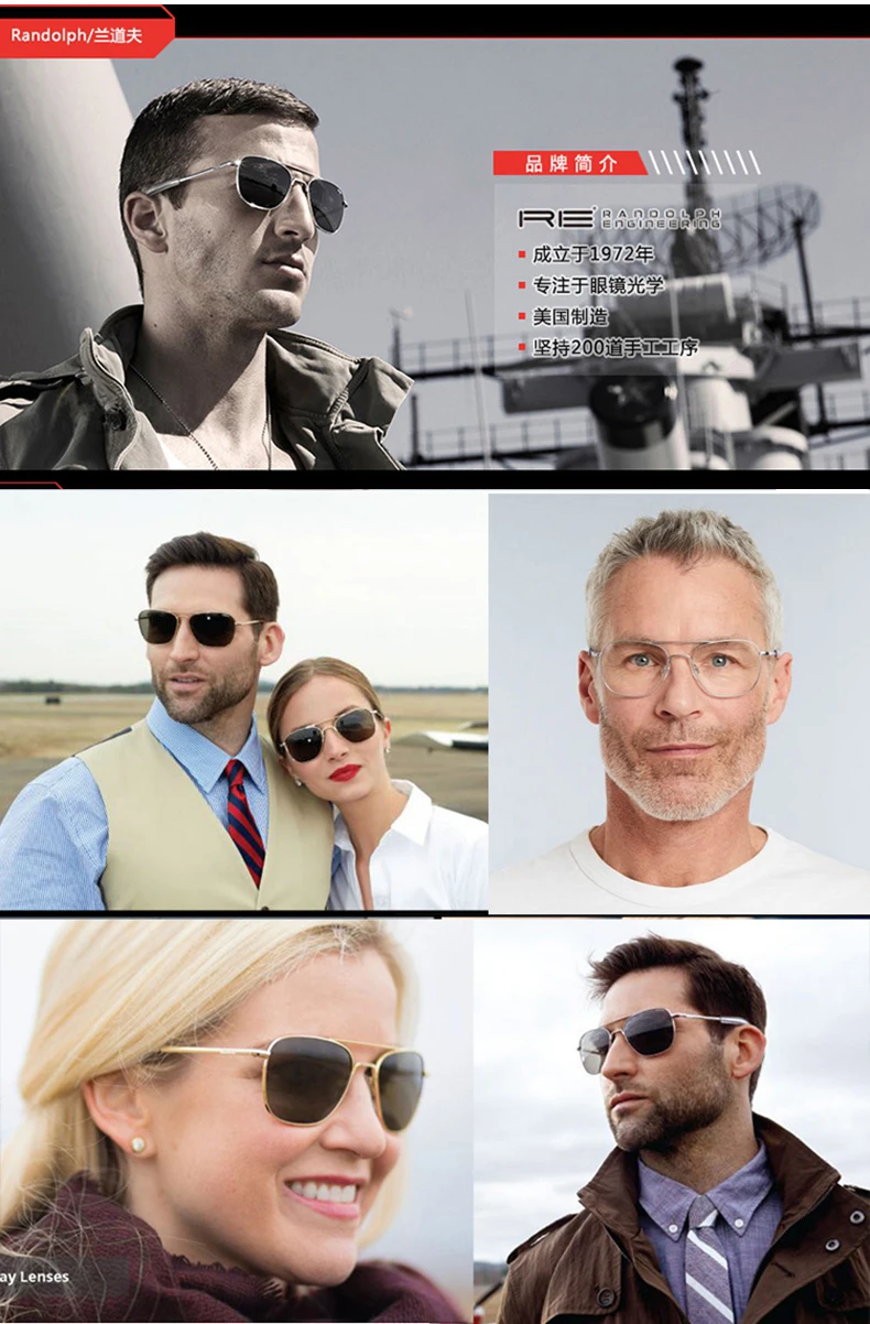 RE Sonnenbrille Mann Amerikanische Armee Militär Luftfahrt Pilot Sonnenbrille Gradienten Objektiv Frau Luxus Marke Vintage Titan Rahmen – Detail 5