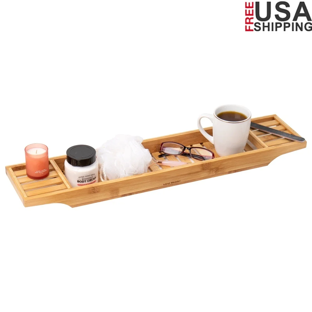 

Деревянный поднос для ванны, органайзер для душа и ванны, прочный, влагостойкий, легкий, компактный дизайн, идеальная релаксация