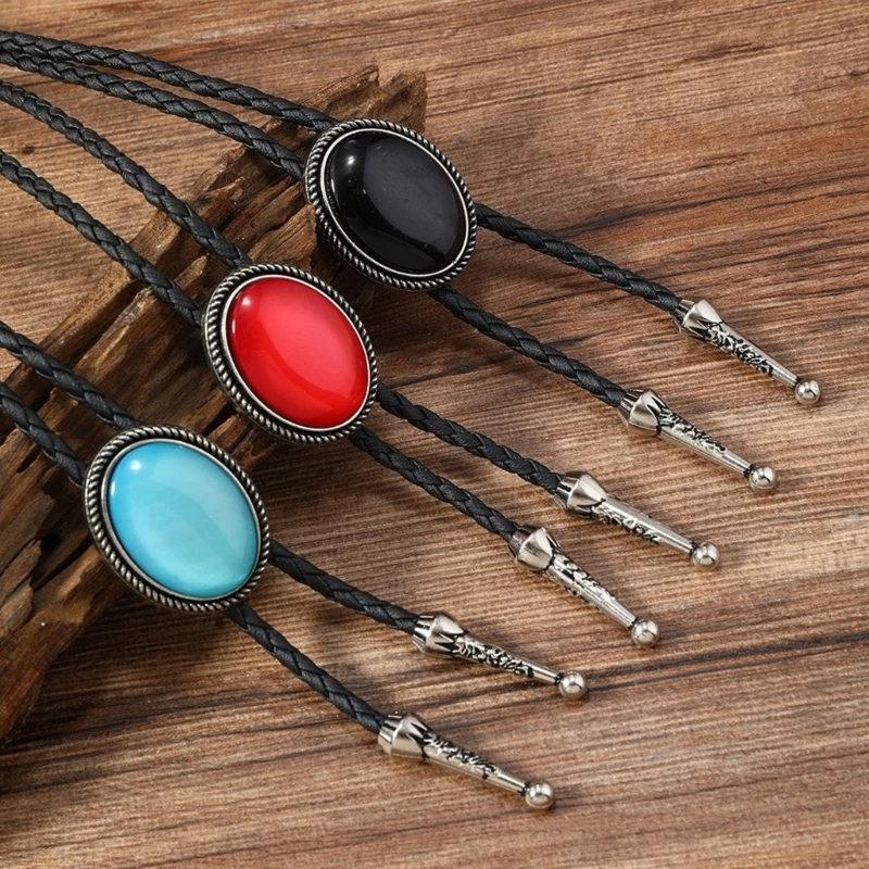 American Bolo Tie Western Necktie Gemstones Necklace Necktie for Women Dropshipping