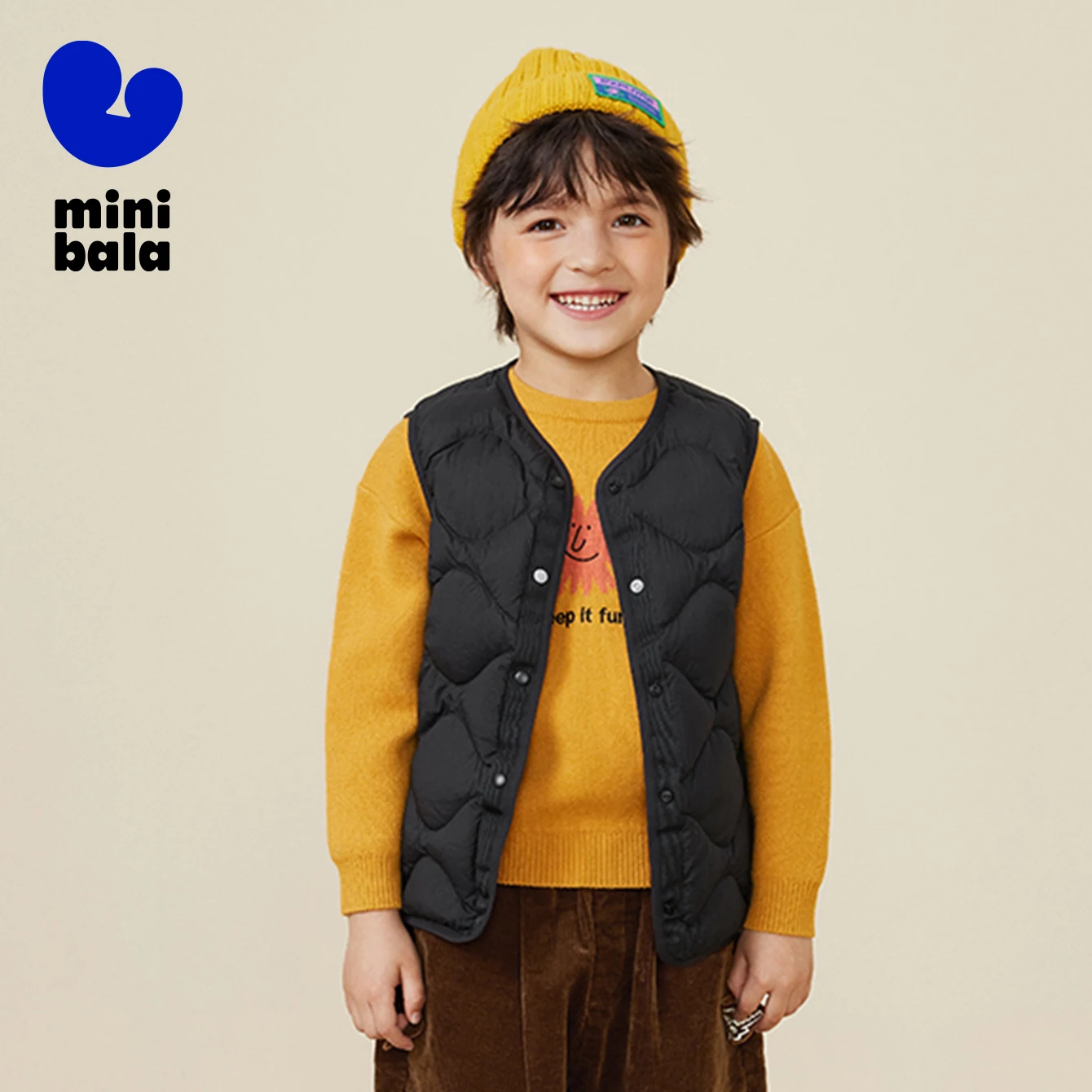 

Mini Bala Kids Down Vest Winter Reversible Duck Down Waterproof Windproof Warm Lightweight for Outdoor Activities Macaron Color