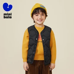 Mini Bala Kids Down Vest Winter Reversible Duck Down Waterproof Windproof Warm Lightweight for Outdoor Activities Macaron Color