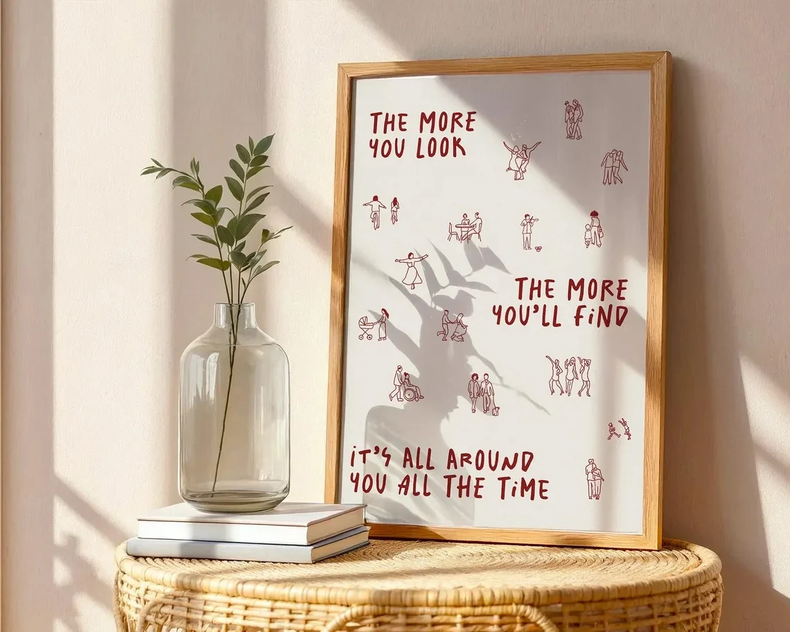 Olivia Dean Letras Impressões em tela de arte de parede The More You Look Quote Poster Imagens de parede modernas para sala de estar Decoração de casa Arte