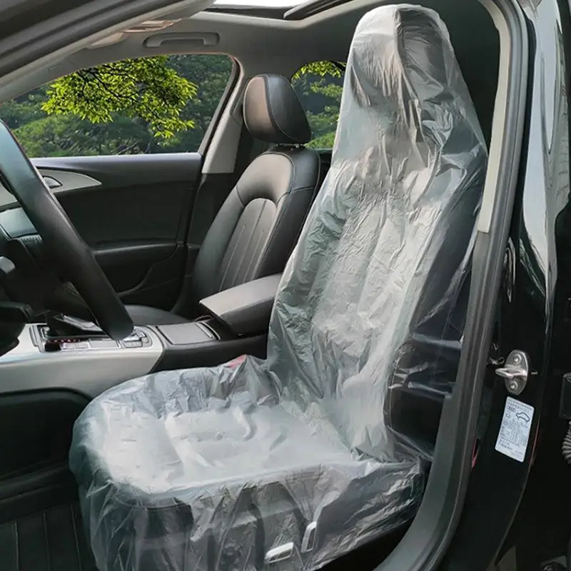 50/100pcs Disposable Plastic Car Seat Protector Universal Coverage For Automotive Service Workshop Detailers