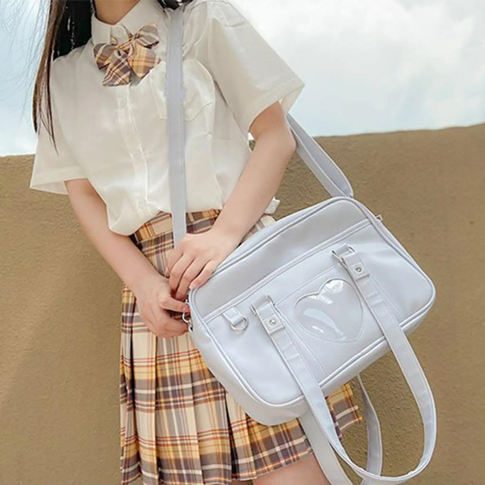 Cute Japanese High School Girls Jk Bag Jk Uniform Shoulder Bag Girl Totes PU Leather Big Handbags Book Bag