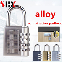 4 Digit Zinc Alloy Combination Lock Padlock Luggage Anti-theft Weatherproof Security Outdoor Gym Safely Code Door Lock Black