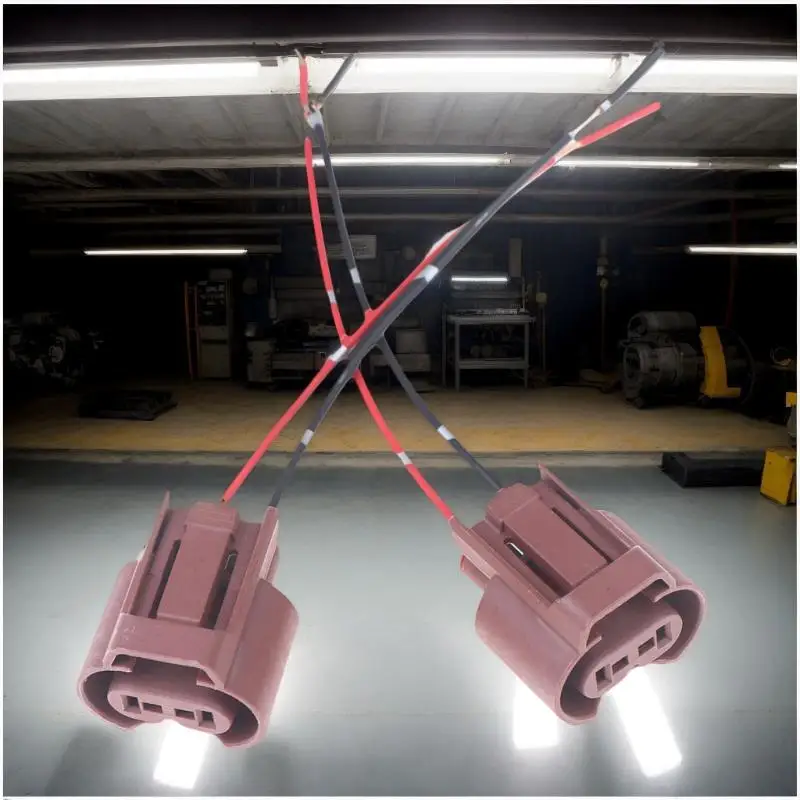 9006 HB4 Head Fog Light Halogen Replacement Repair Harness Gauge Wire Two Harness Fog Light Socket Connector Lamp Bulb