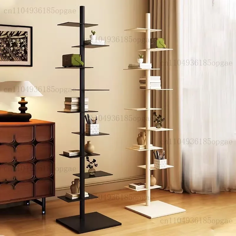9- Layers Creative Bookcases Iron Rotating Invisible Spiral Bookshelf Living Room Display Shelf Household Corner Room Furniture