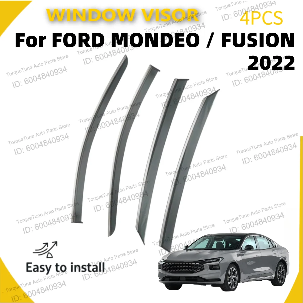 High End Injection PC Window Visor For FORD MONDEO FUSION 2022 Sun Wind Rain Guard Vent Deflector Auto Parts