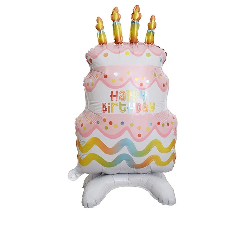 생일 축하 알루미늄 호일 풍선 스탠딩 베이스 컵케이크 알루미늄 호일 풍선, 생일 베이비 샤워 기념일 장식, 1 개