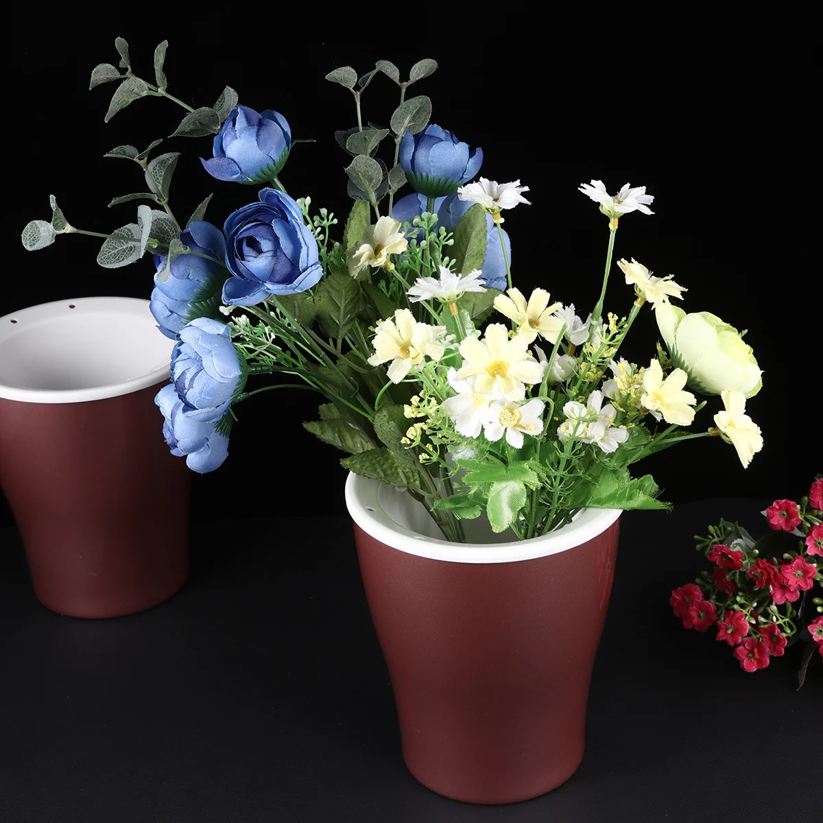 

2pcs Self Watering Cotton Rope Pot Large Plastic Planter Water Storage For Succulents Cactus Plants Heat Cold Resistant Flower