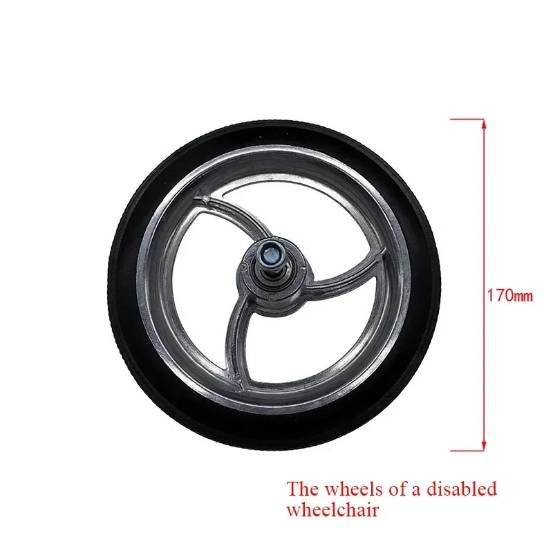 7 Inch Wheelchair Front Wheel  Rubber Noiseless Four Holes Medical  Wheelchair Accessories