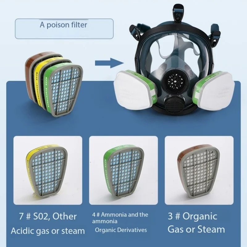Protective mask, spray painted, chemical fire protection, wide field of view, full face mask, acid and alkali gas, 6800 gas mask