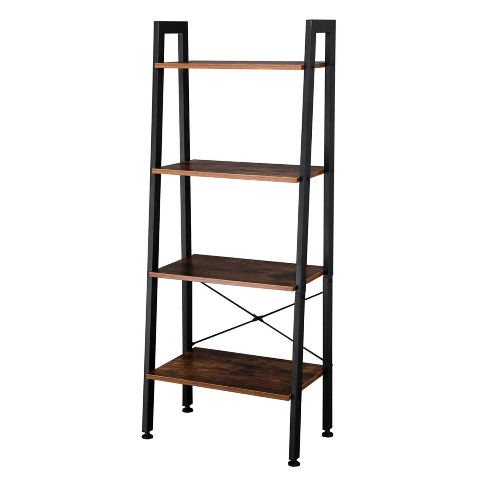 4 Tiers Industrial Ladder Shelf, Vintage Bookshelf, Storage Rack Shelf for Office, Bathroom, Living Room