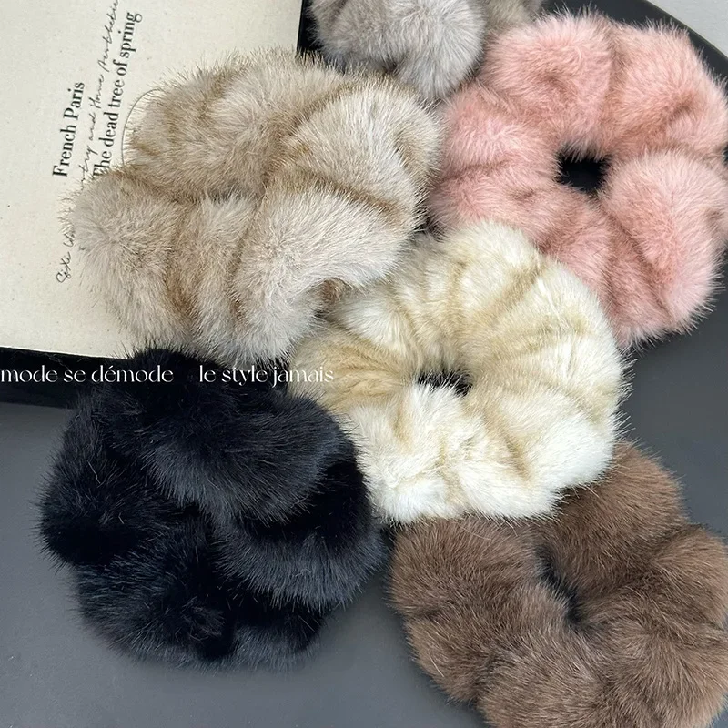 Autunno inverno peluche grandi Scrunchies fascia elastica per capelli nuova moda coreana soffice fascia copricapo accessori femminili