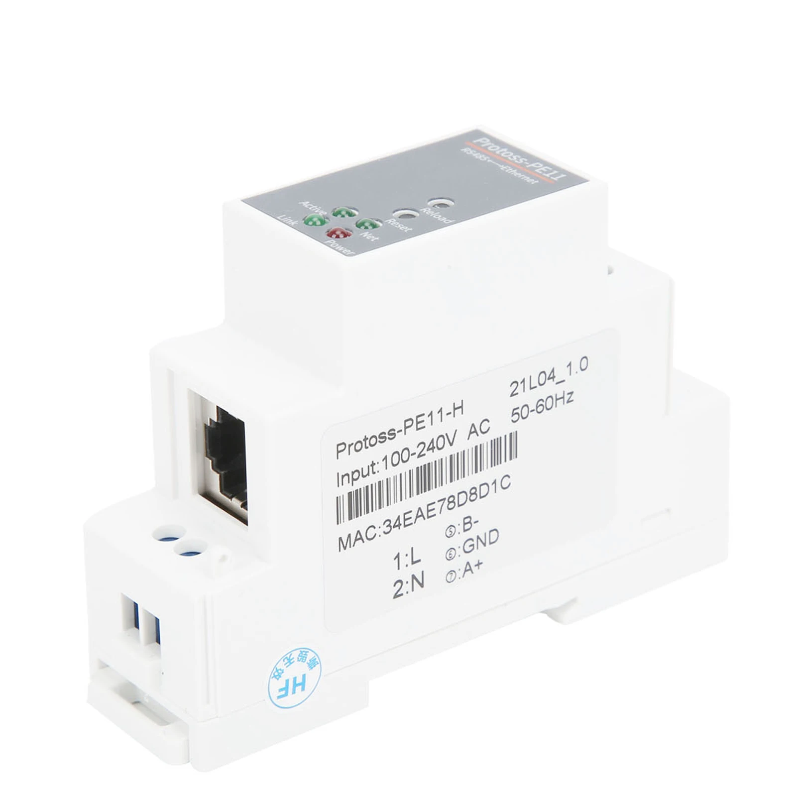 

Сервер последовательного интерфейса RS485-Ethernet для монтажа на DIN-рейку, маршрутизатор 100-240В переменного тока PE11-H для FreeRTOS