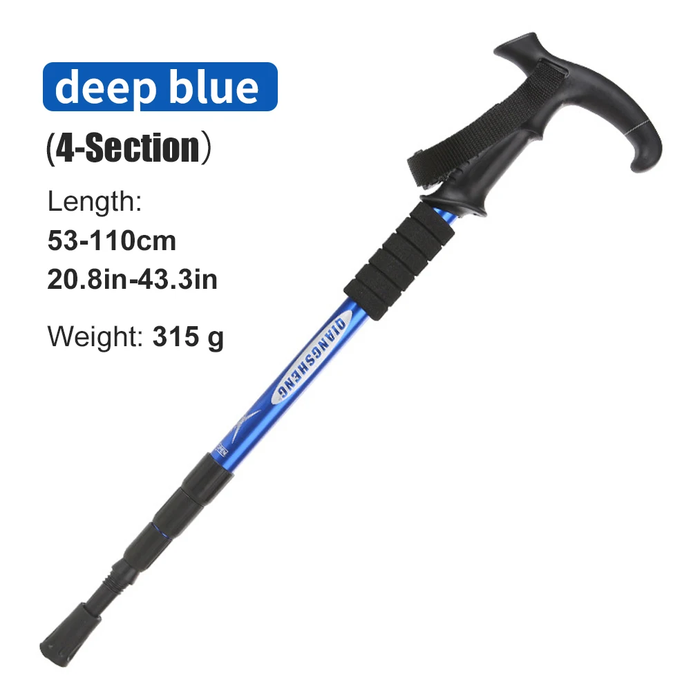 Outdoor Opvouwbare Trekkings Pole 4-delige Draagbare Wandelen Telescopische Stok Lichtgewicht Camping Klimmen Trekkingstok - afbeelding 1