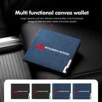 New Short Men Two -Fold Wallets Slim Card Holder For Mitsubishi Outlander Lancer L200 ASX Pajero Grandis Eclipse