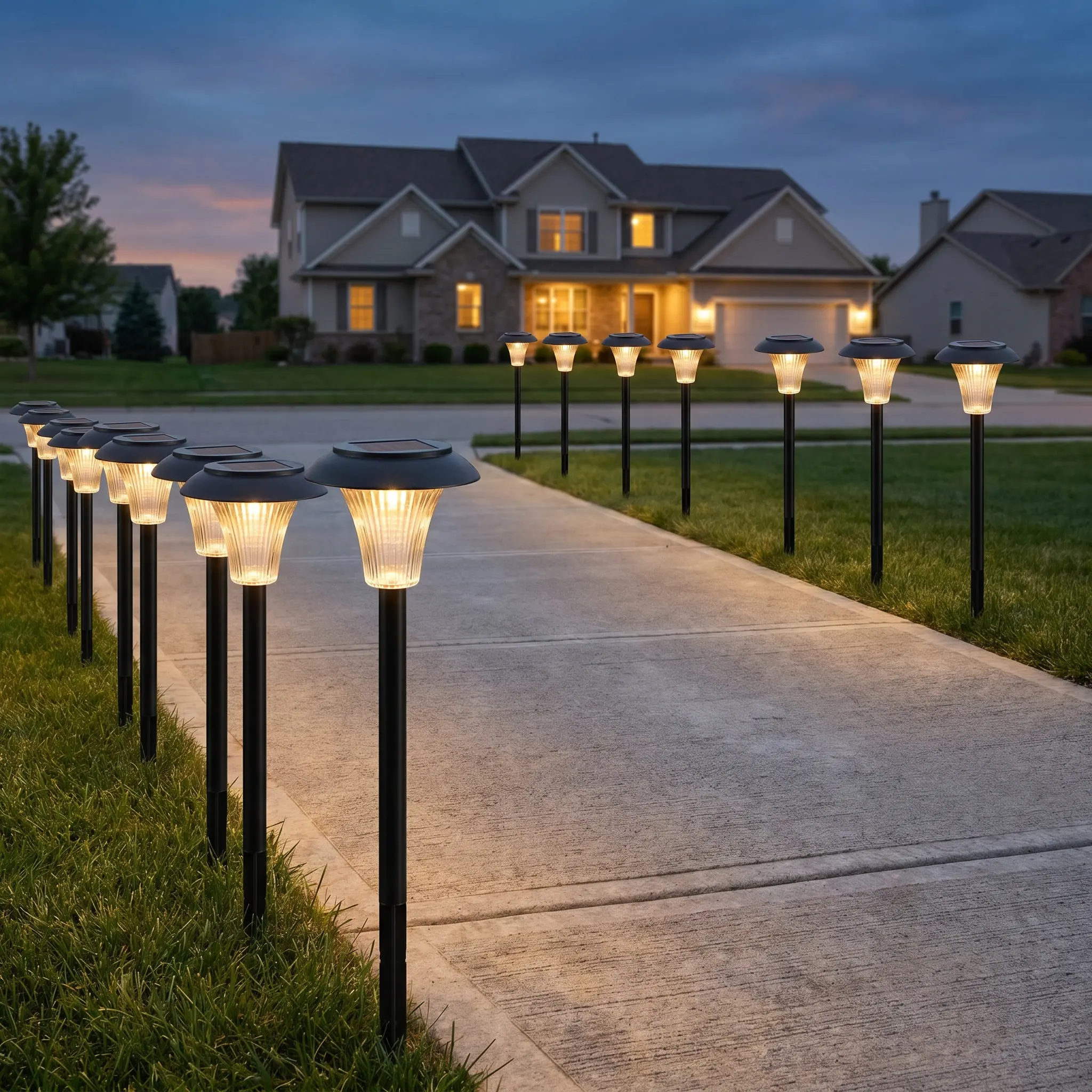 8Set Solar Light Stakes Extension Plastic Ground Spikes Black Outdoor Yard Garden Pathway Replacement Lawn Mower Friendly