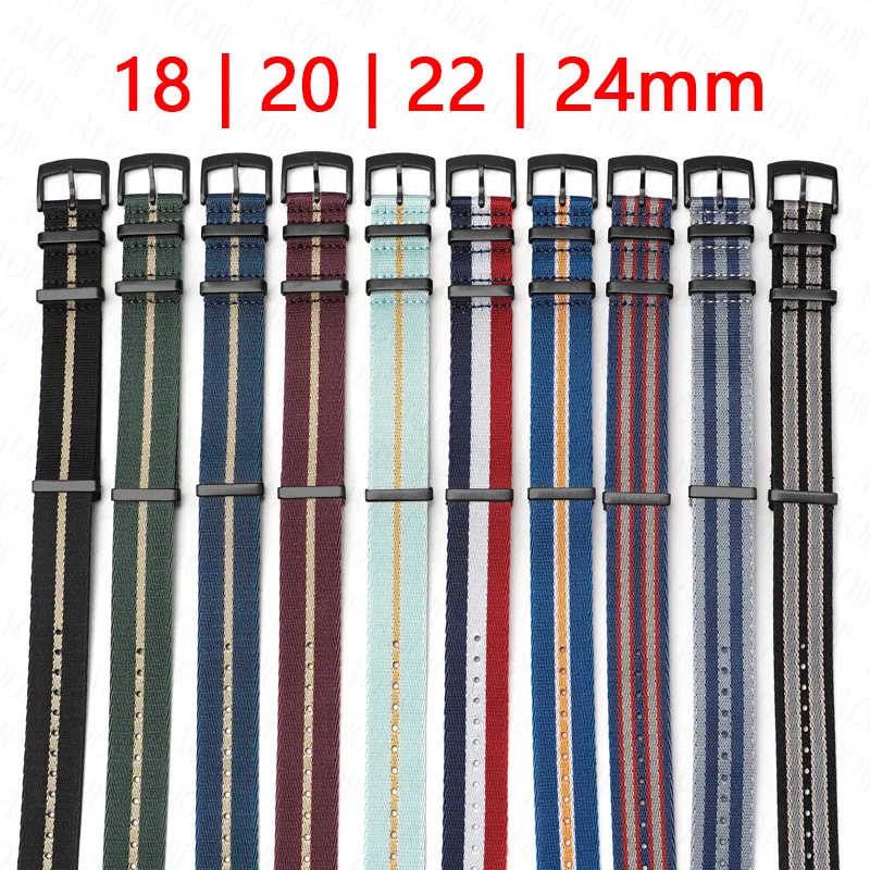 Gewebtes Nylonarmband 18 mm 20 mm 22 mm 24 mm für Omega für Tudor Männer Frauen Militär Canvas Armband Uhrenarmband für Seiko