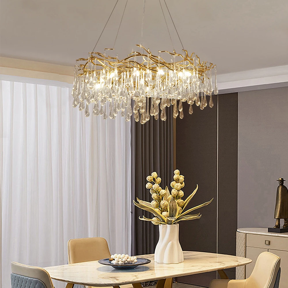 New Modern Luxury Crystal Chandelier Lighting LED Ceiling Chandelier Dining Room Pendant Light Living Room Decor Cristal Lustre