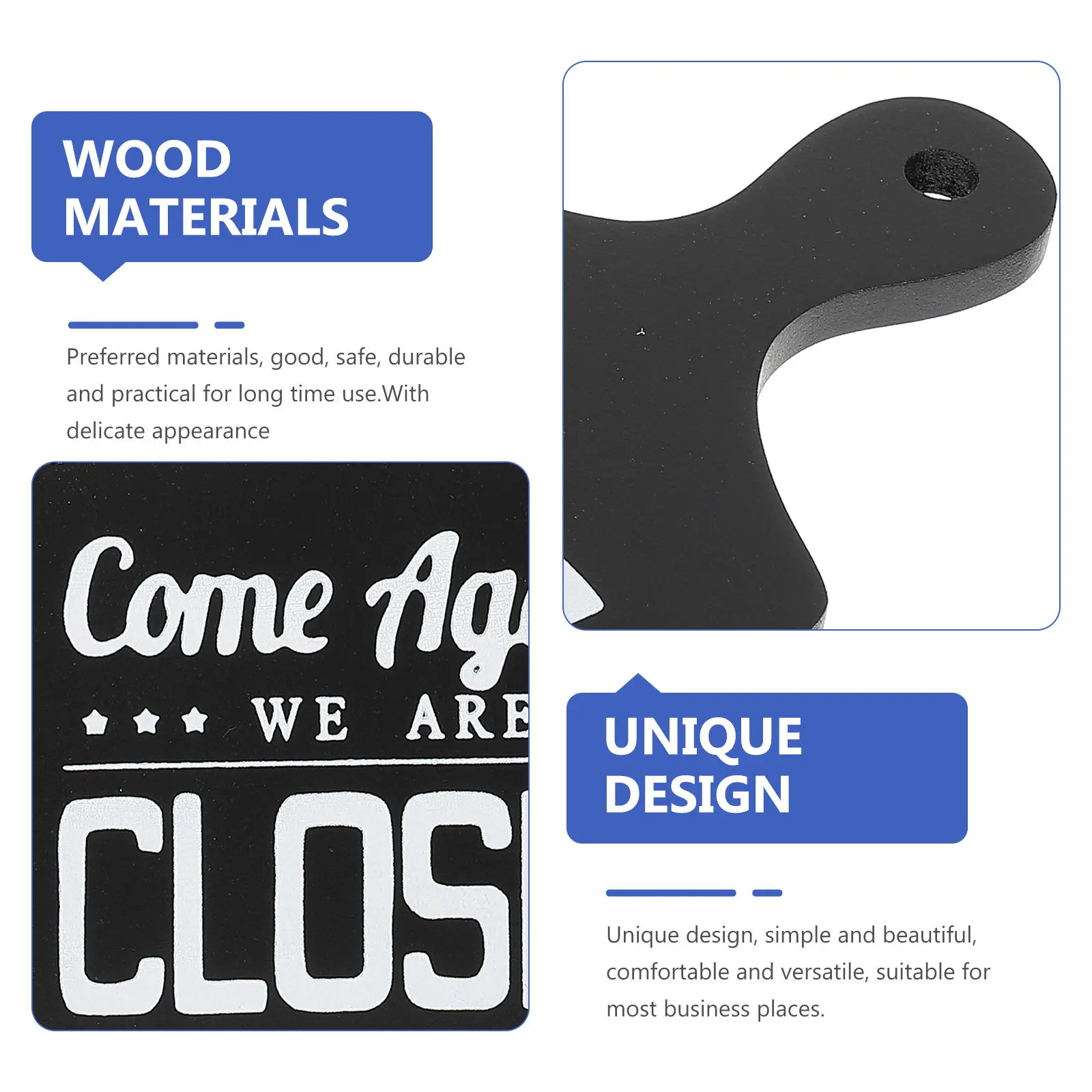 Double-Sided Door Sign Wooden Vintage Open Closed Hanging Sign for Retail Store Delicate Texture Wear-Resistant Multi-Function