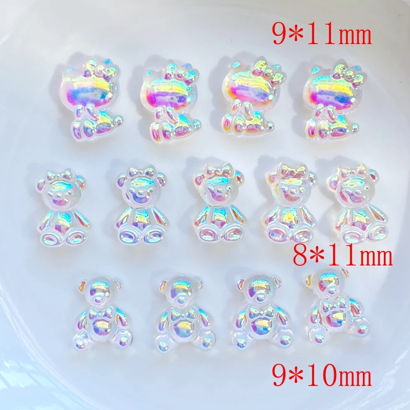 50pcs Resin Flat Back Cartoon Shiny Cute Cat Nail Art For DIY Manicure Decorations Jewelry Making Hairwear Accessories