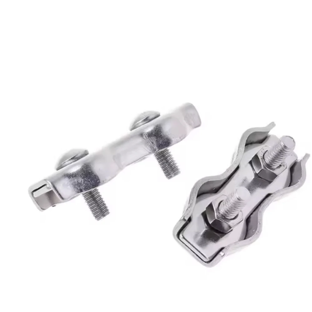 1-6pcs Single/Double Clip M2/3/4/5/6/8/10mm 304 Stainless Steel Wire Rope Clamps Fixing Cable Connector Lock Wire Line Fastene