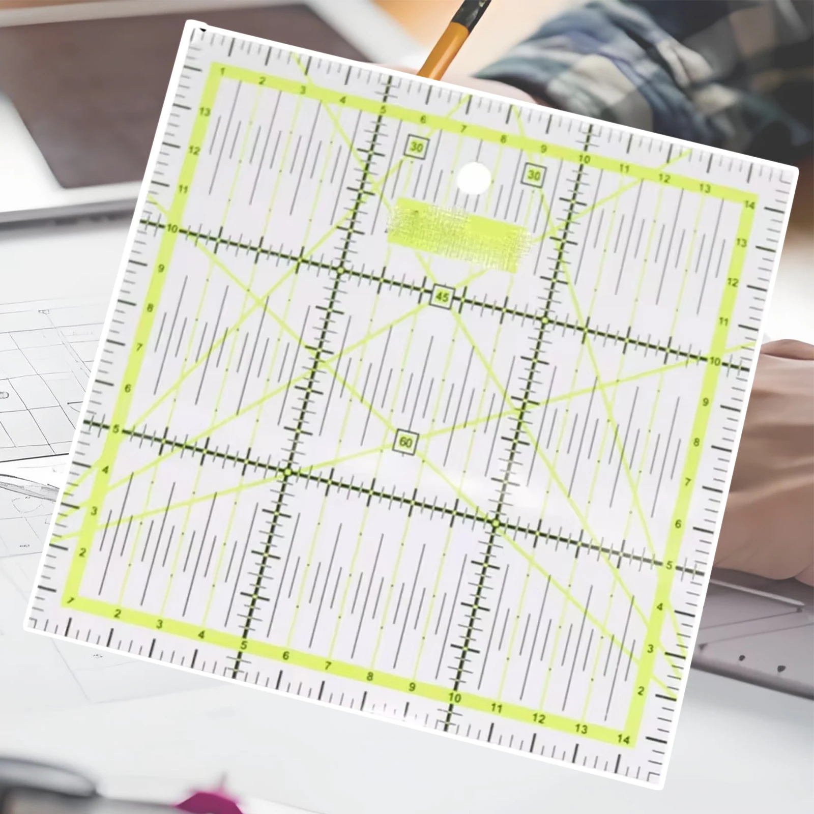 

15x15 см измерительная линейка, инструмент для шитья в стиле пэчворк, акриловый рисунок, краска, дворник, сделай сам, ремесло, стегание, режущие аксессуары