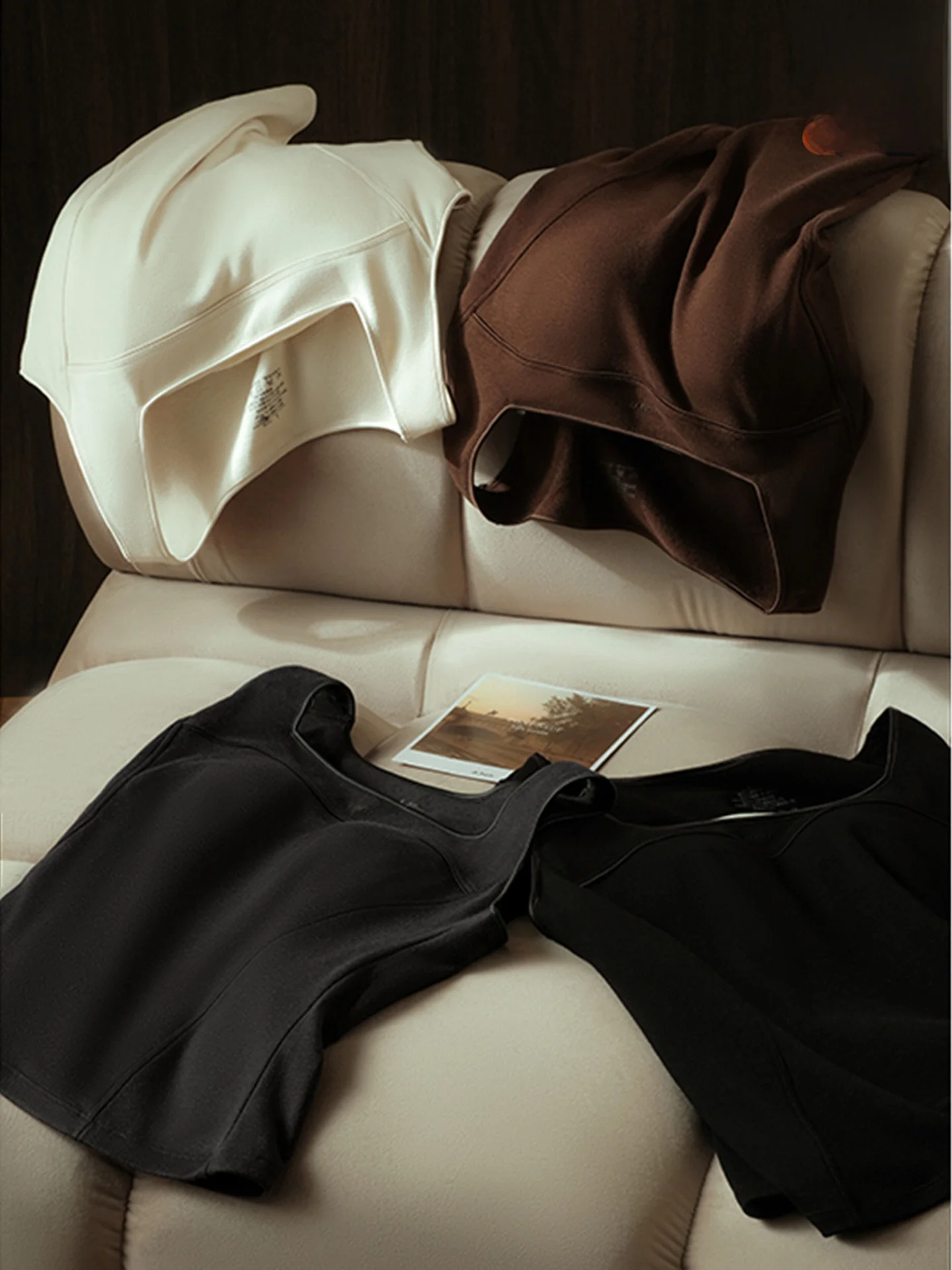 

Street Sle Women's Vest Square Collar Inner Wear with Chest Pad Winter New Arrival Slim Fit Faionable Underwear Top