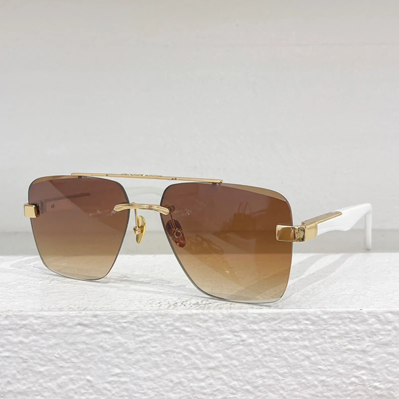 

Z018 Big Square Double Bridge Rimless Fashion Sunglasses Men and Ladies Diamond Cut Designer Handmade Brand Acetate Eyewear