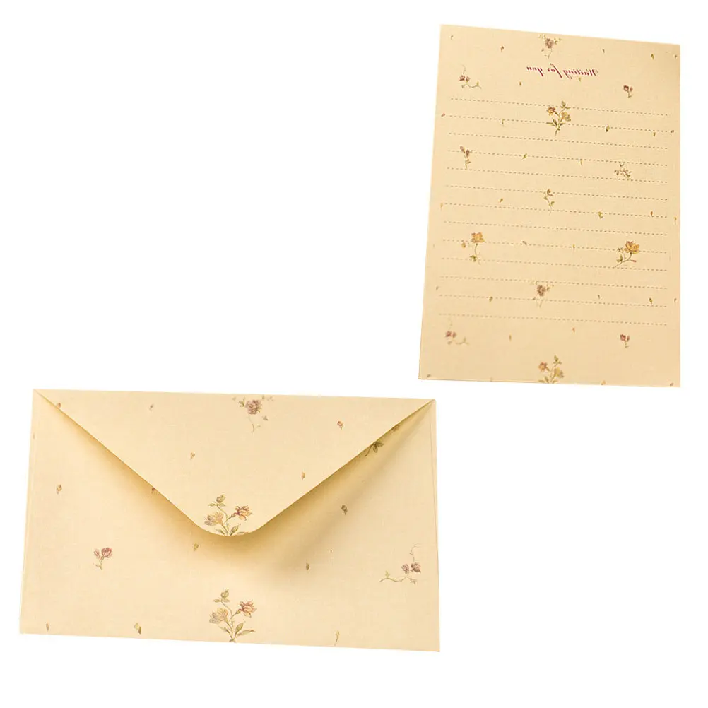 

1Set Floral Letter Paper Envelopes Set Premium Writing Stationery Kit for Birthday Wedding Thank You Cards Greeting Gifts