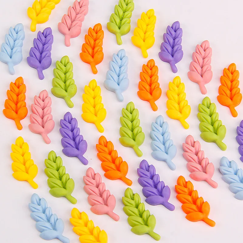 20Pcs Simulate Colour Wheat Resin DIY Barrette Icebox Mobile Phone Case Decoration Materials Crocs Cream Glue Flat Back Patch