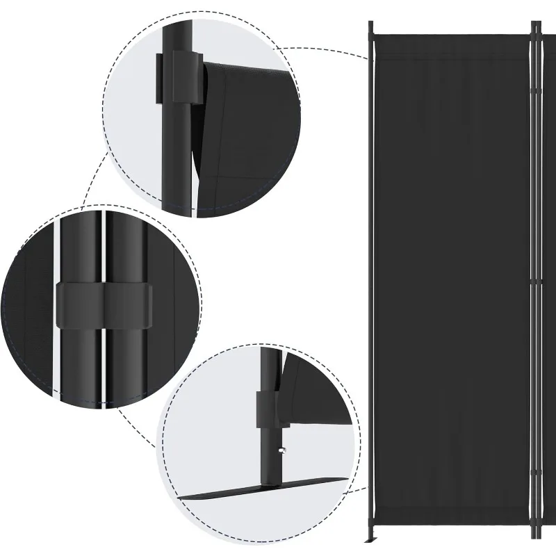 Room Divider, Folding Privacy Screens, 4 Panel Room Partitions, 88