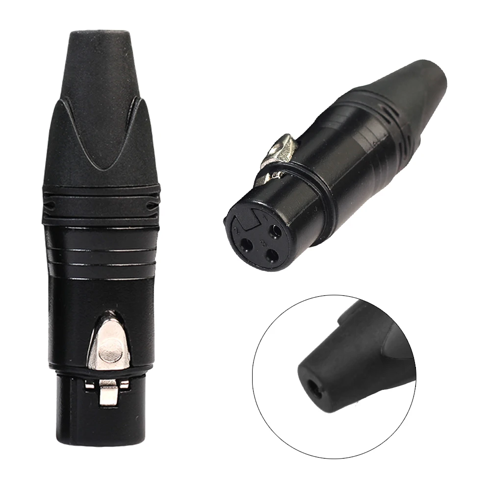 Cabo XLR 3Pin Conector Feminino, Microfone DIY, Solda Plug Adaptadores, 10Pcs