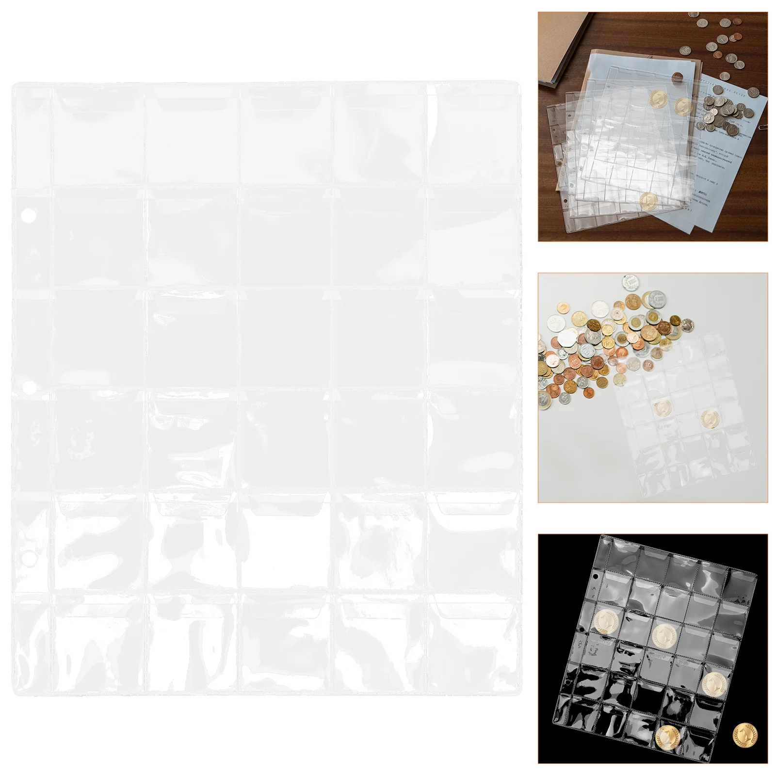 4 قطعة صفحات عملة الموثق لجميع العملات المعدنية البلاستيك الشفاف حامي الأكمام تخزين ل عملة ألبوم ختم ميدالية حامل مُنظِم #3