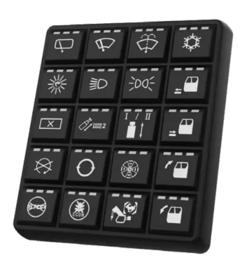 DC12V 24V 20‑Key CAN Bus Keypad Intelligent Push Button Switch Panel Automotive Control Button Panel