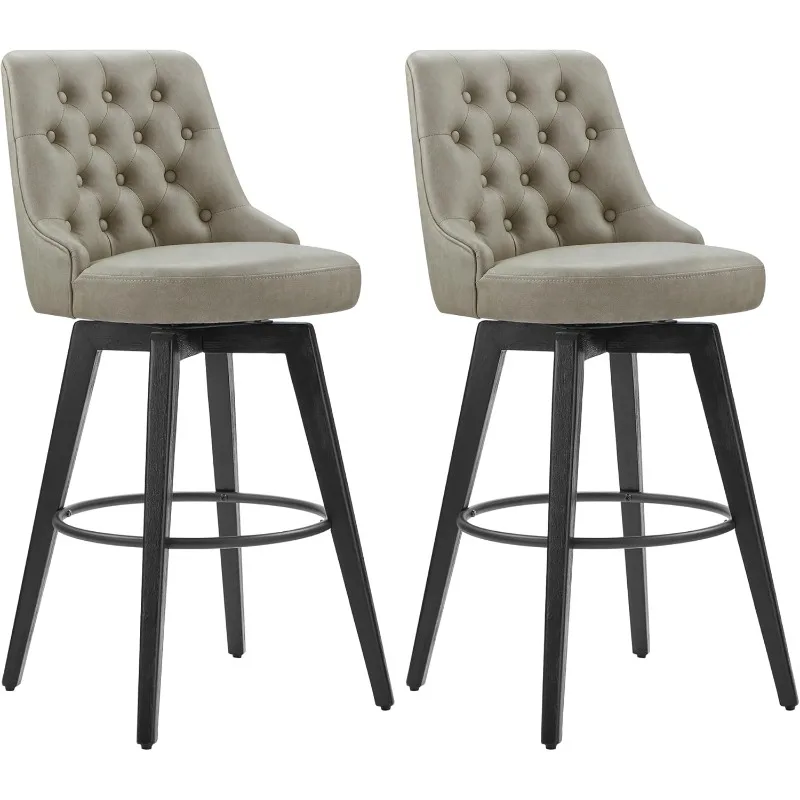 Watson & Whitely Bar Stools, 360° Swivel Upholstered Bar Stool with Back, 30