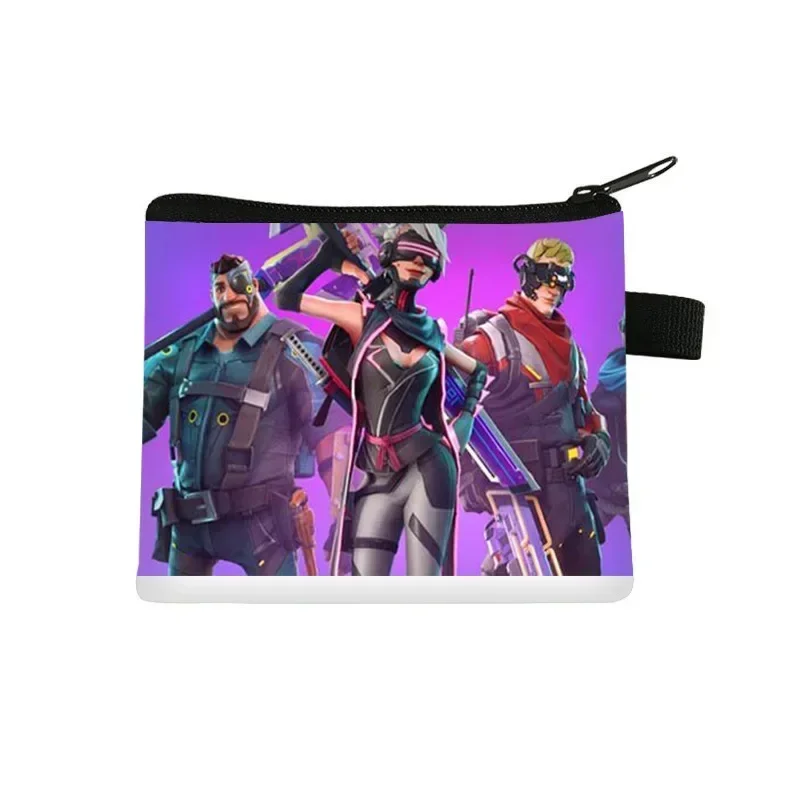 Fortnite Coin Purse Keychain Zipper Pouch Kids Wallet Card Money Bags Coin Bag