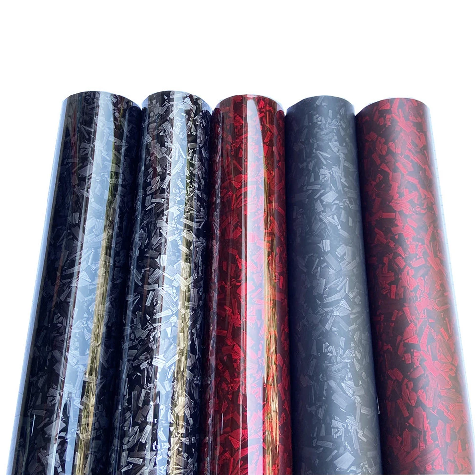 PET Forged Glossy Simulated Flower Carbon Vinyl Wrap, Marble Carbon Texture Car Wrap Film for Spoiler, Rearview Mirror VP-3