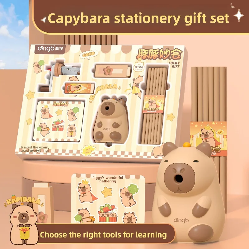 Capybara Stationery Set Gift Box Kindergarten Reward Gift Learning Stationery Pencil Set Graduation Gift