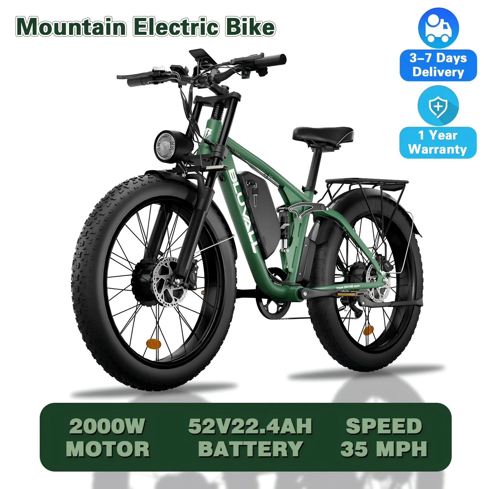 

Электрический велосипед 2000 Вт для взрослых, 52 В, 22,4 Ач, аккумулятор 26*4,0, водонепроницаемый вездеходный велосипед для снега, пляжа, дороги, быстрая доставка