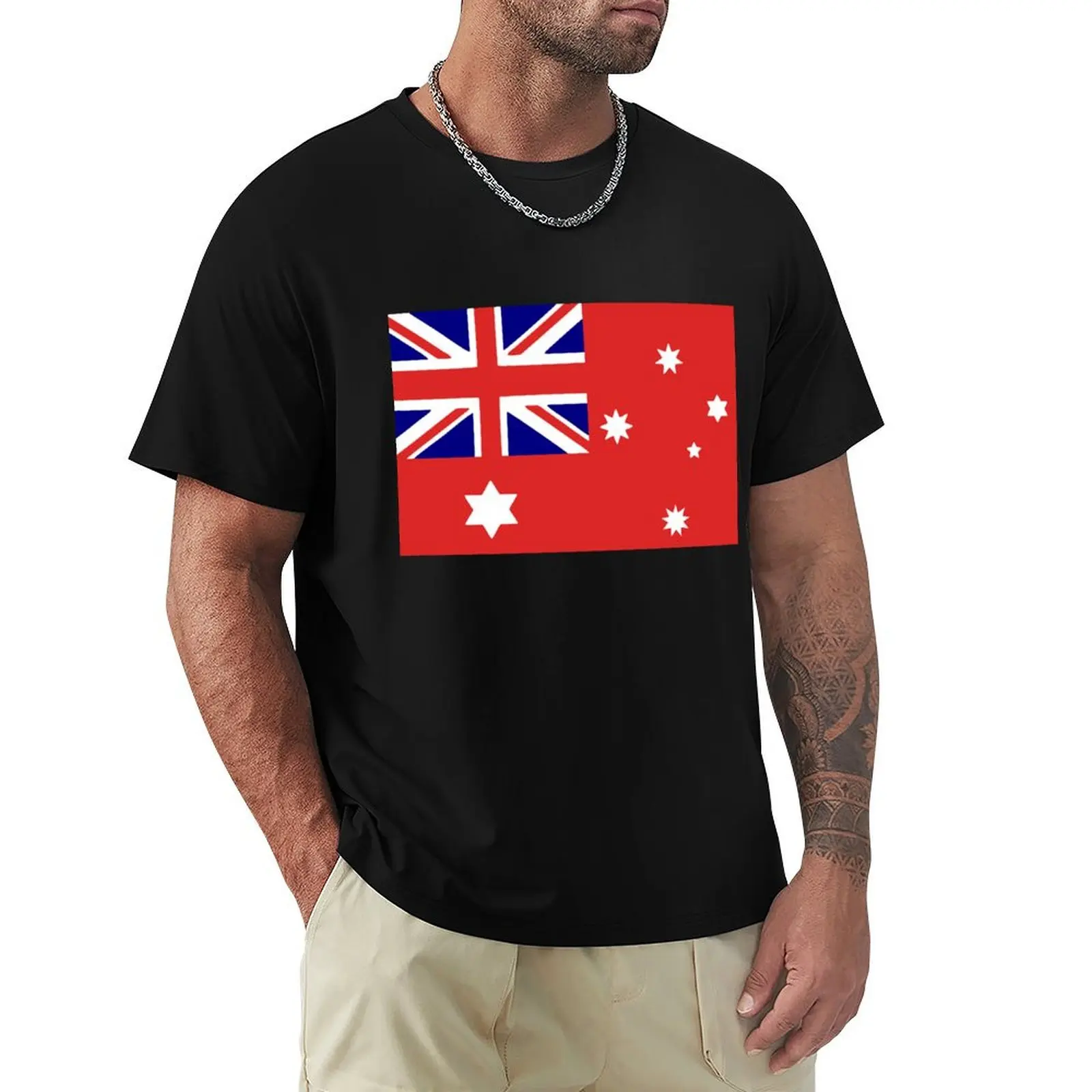 1901 Australian peoples land flag 3-2 ratio federation T-Shirt Outdoor Work Short Sleeve Top