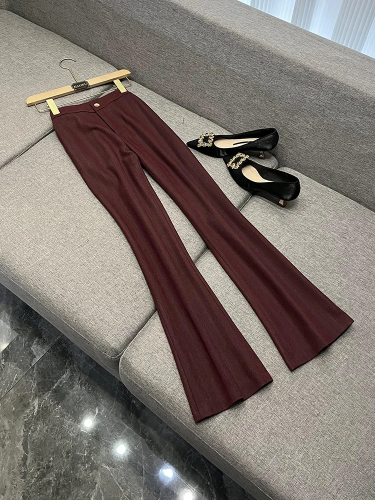 Rode wijnkleurige pakset voor dames High-end Personali Carrière Interview Formele werkkleding Jaet Long Sve Pendelen Sle