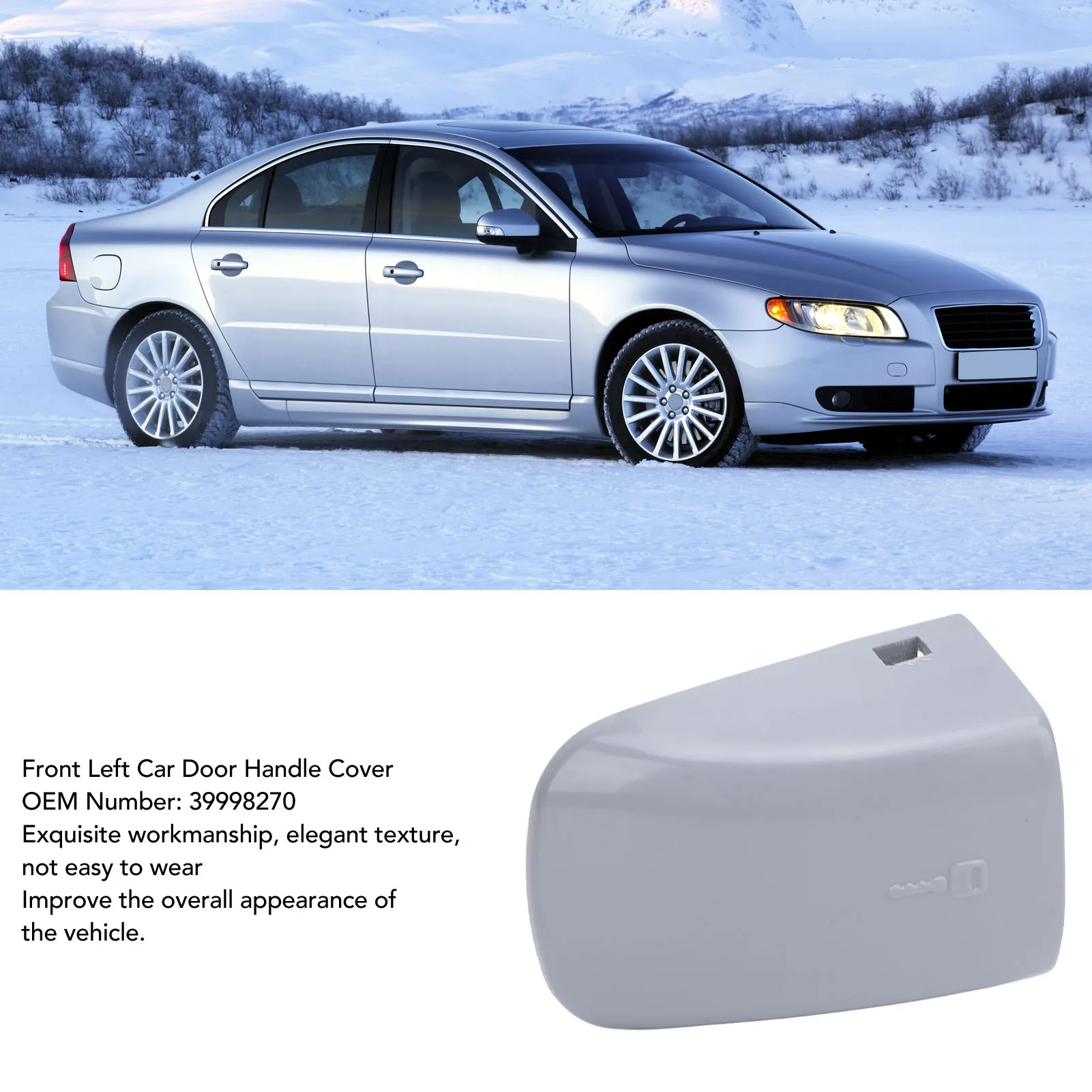 車のドアハンドルカバー,フロント左,ドアハンドルキー,引っかき傷防止,耐衝撃性,s80用装飾