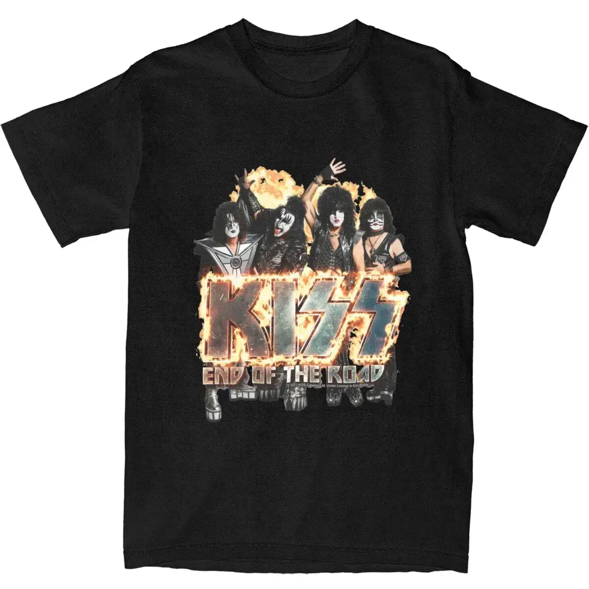 Men Women Kiss The Band Shirt Accessories End of The Road World Tour Pure Cotton T-shirt Clothing Fashion Tee Shirt Summer