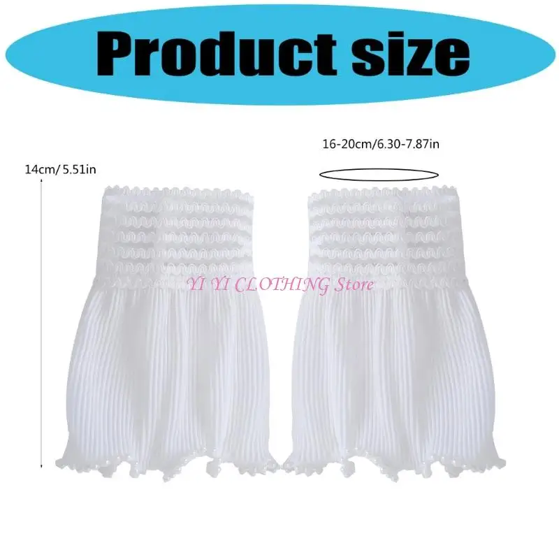 N5KFエレガントなフリルレースアームは、女性向けのフォーマルおよびカジュアルな服装のアップグレードのための弾力性のある手首の装飾的なフェイクスリーブをカバーしています