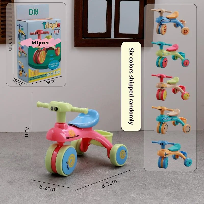 1Pcs Mini Tricycle Dollhouse Toy - Simulation Small Bike Model for Home Scene Decoration Doll House Accessories