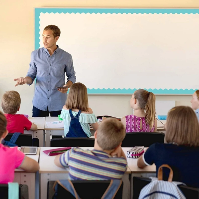 Gewellte Pinnwandbordüre, bunte Bordüren für Klassenzimmer, pastellfarbene Bordüre