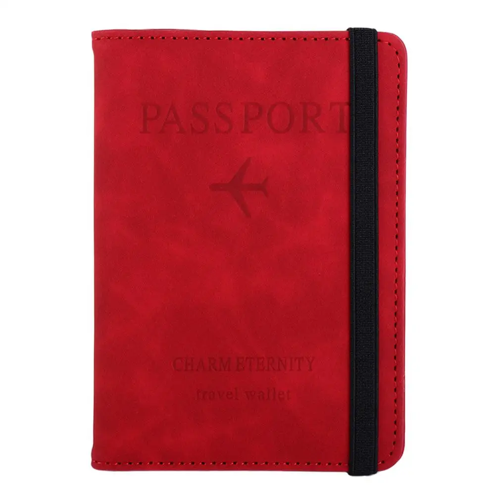 RFID Blocking ID Bank Card Coin Purse Storage Bag Organizer Case Passport Book Wallet Case Passport Cover Passport Holder