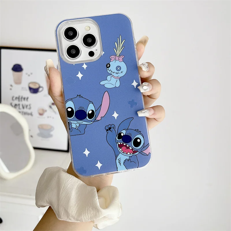 Funda de teléfono de dibujos animados de Disney para iPhone 13, 12, 11, 14, 15 Pro Max, 2 en 1, funda anticaída con armadura, llavero, muñeca de punto